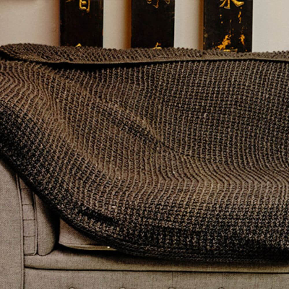 Handmade Charcoal Large Chunky Knit Throw