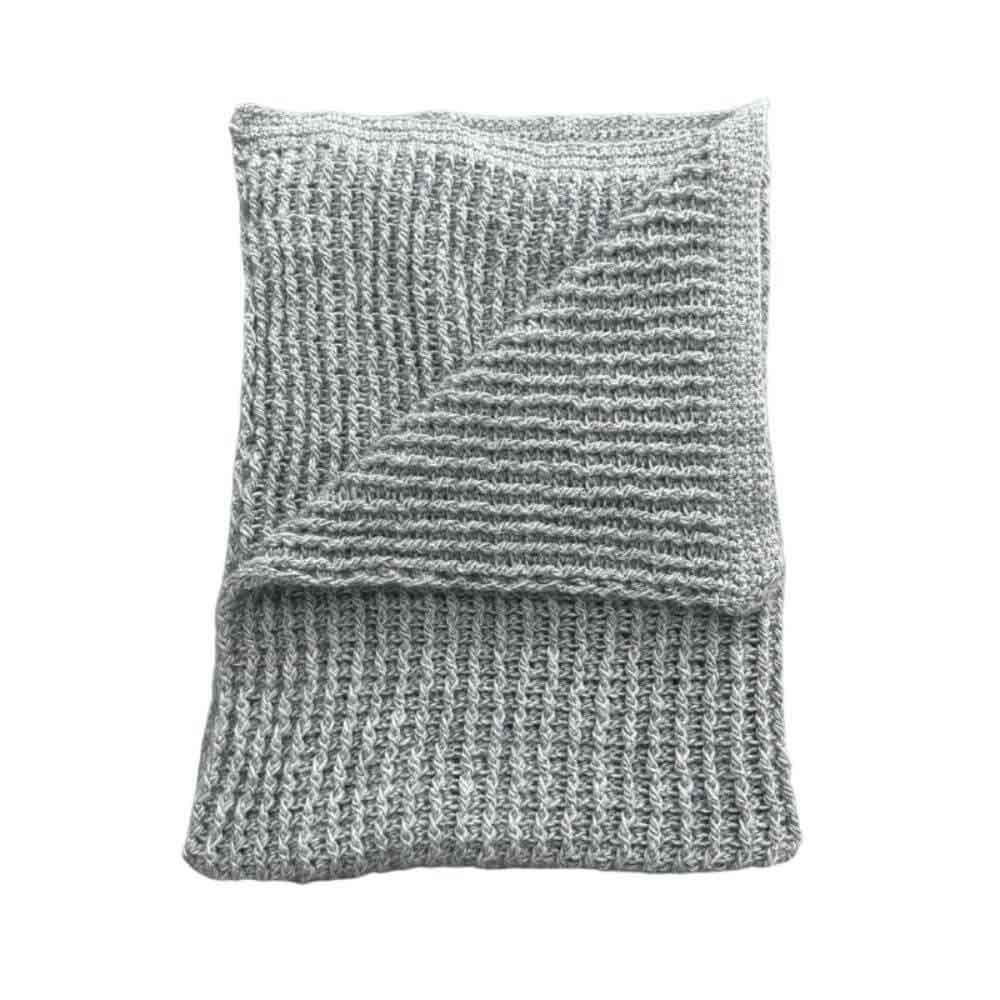 Handmade Light Grey Chunky Knit Throw