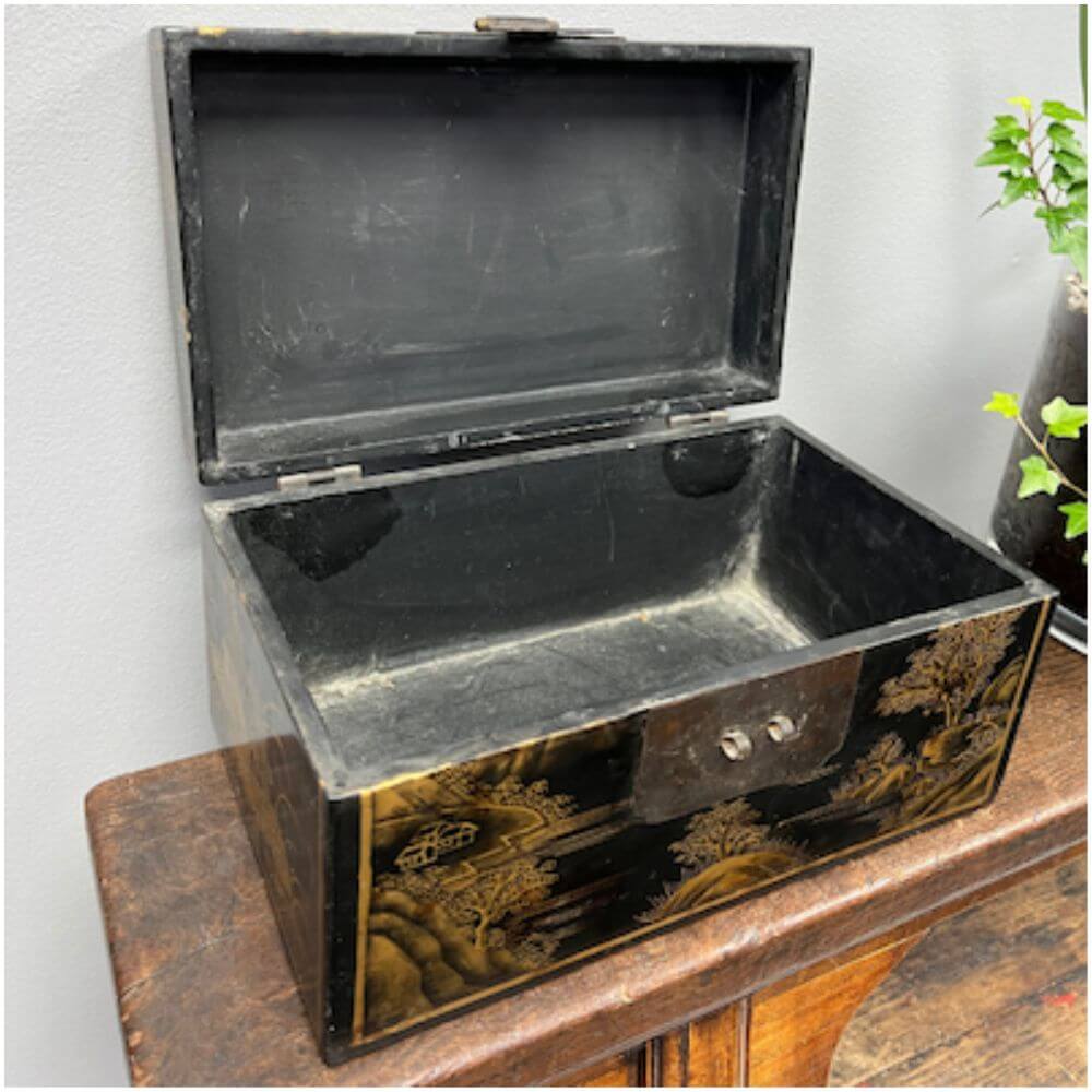 Gold Painted Vintage Chinese Hardwood Case