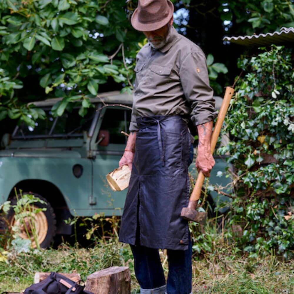 Waxed Cotton Split Waist Apron