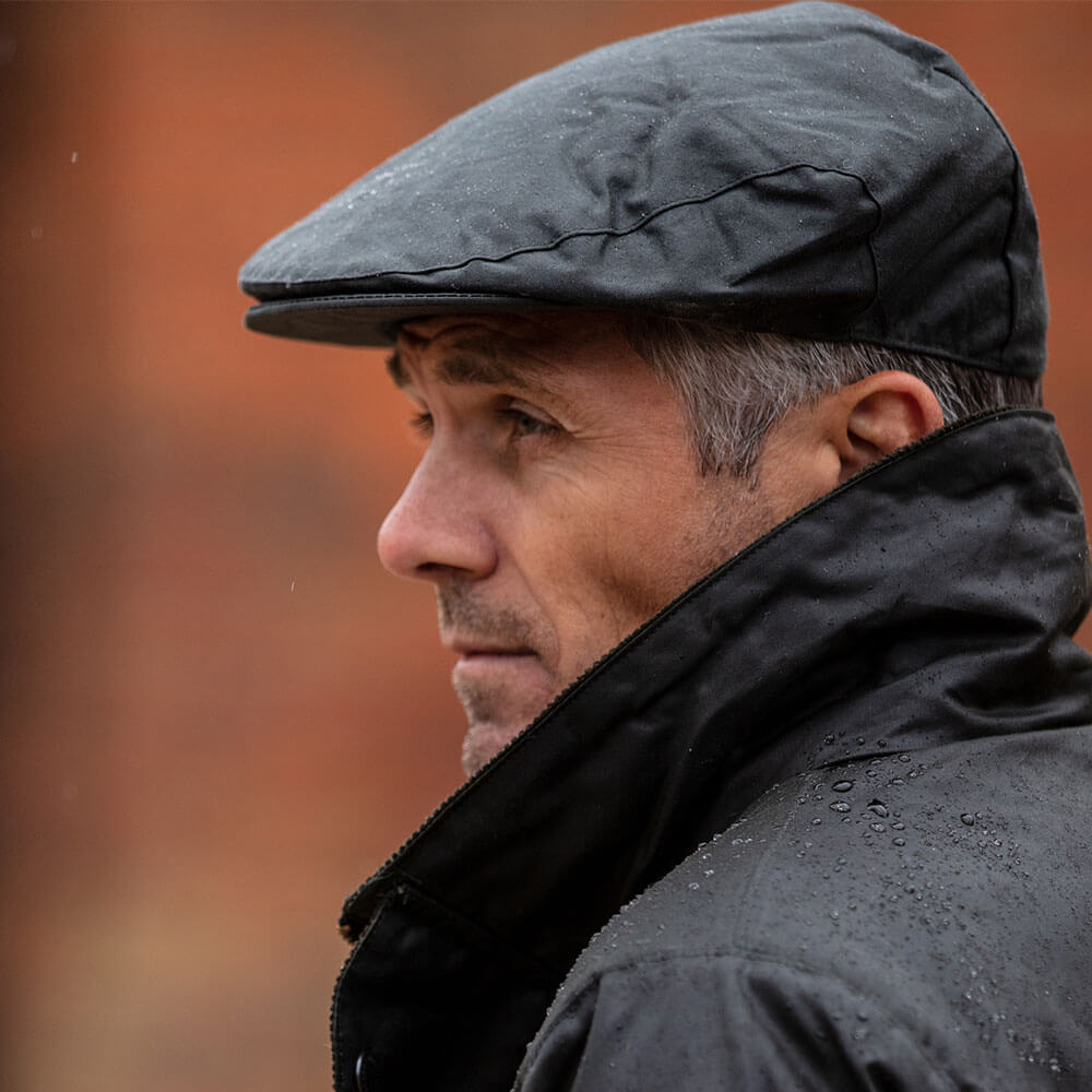Unisex Wax Flat Cap