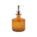 Short Recycled Glass Soap Dispenser - Amber