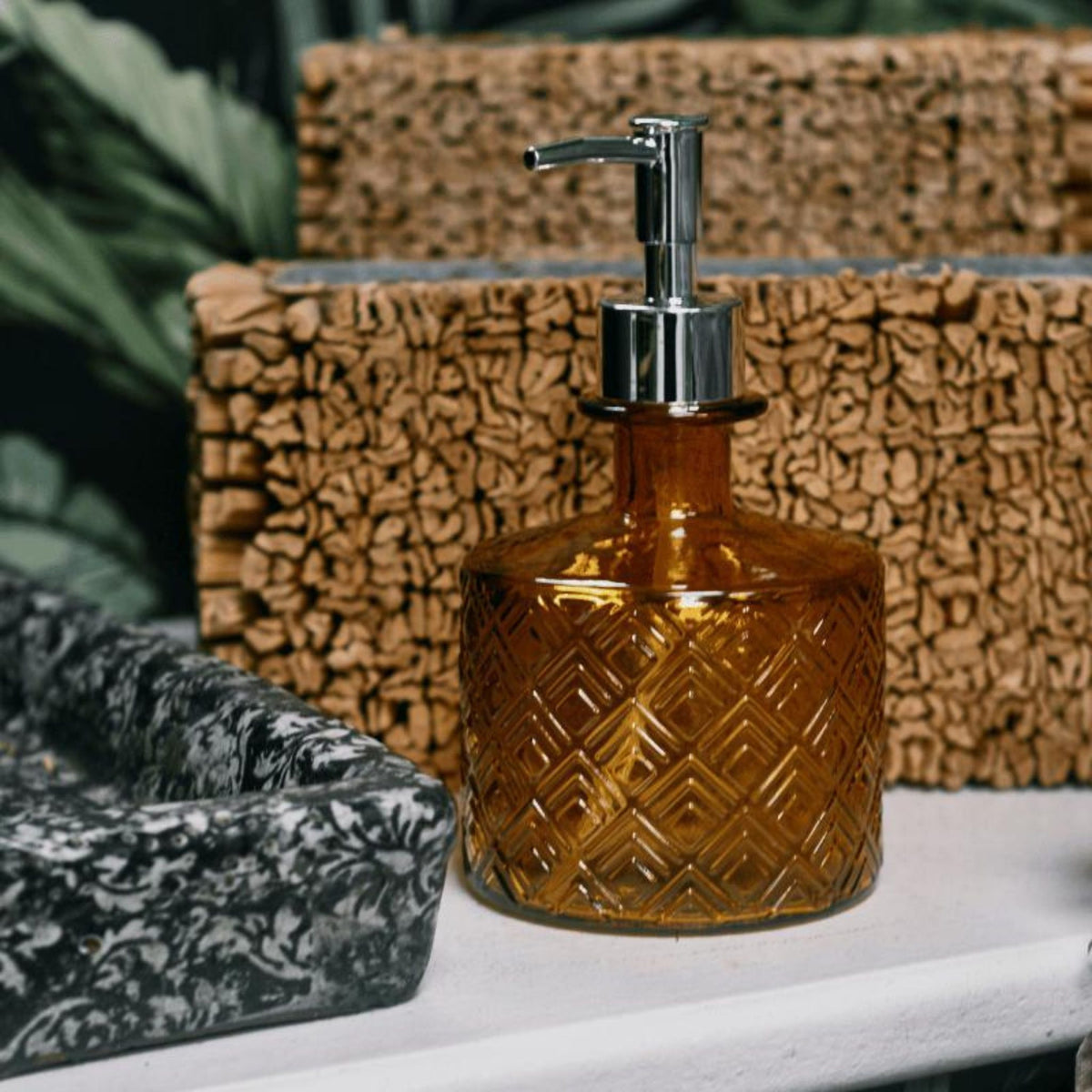 Short Recycled Glass Soap Dispenser