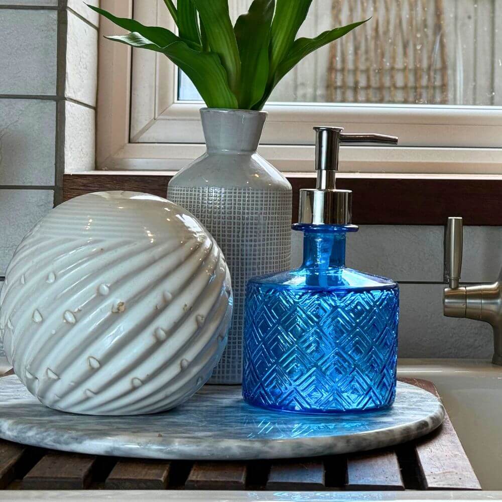 Short Recycled Glass Soap Dispenser