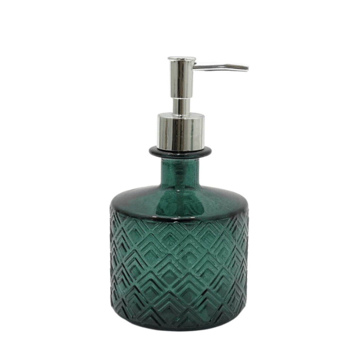 Short Recycled Glass Soap Dispenser - Prussian Blue