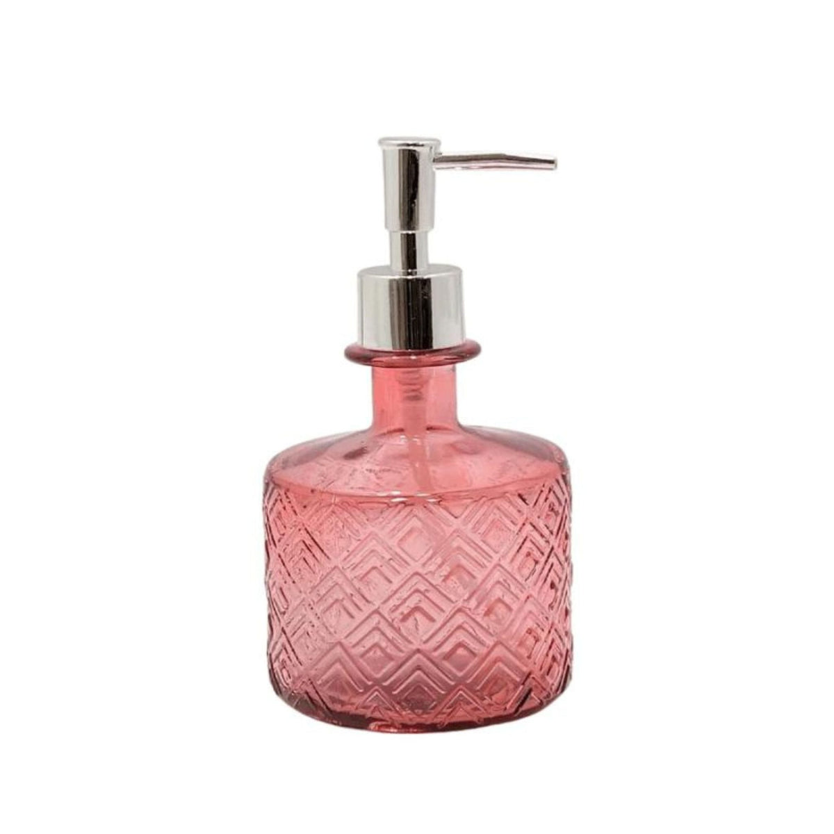 Short Recycled Glass Soap Dispenser - Pink