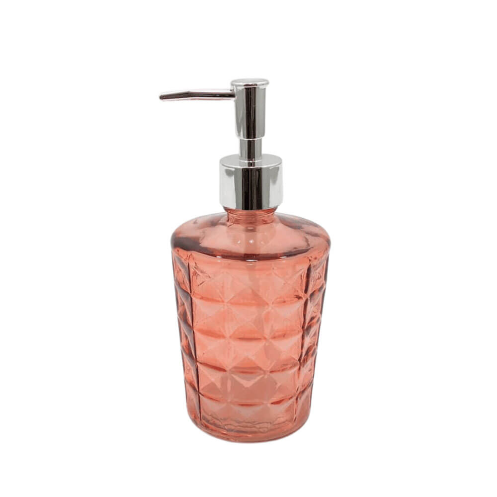 Tall Recycled Glass Soap Dispenser - Pink