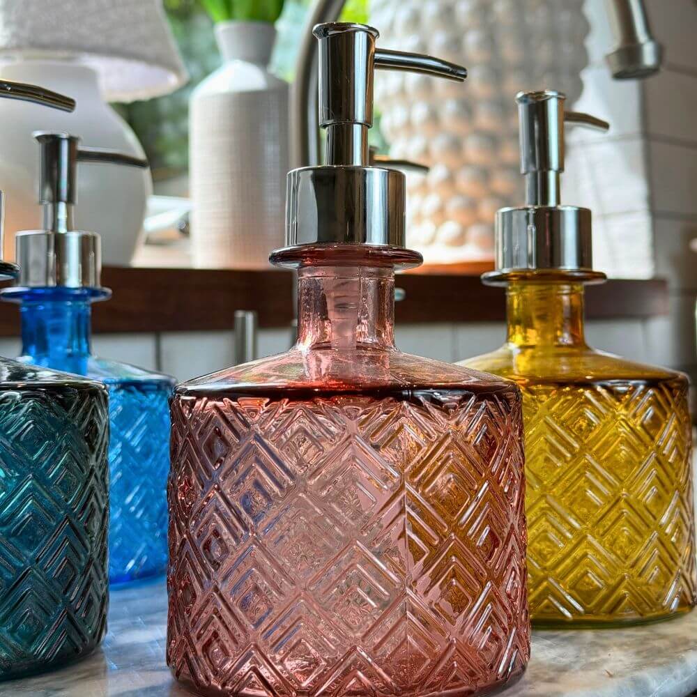 Short Recycled Glass Soap Dispenser