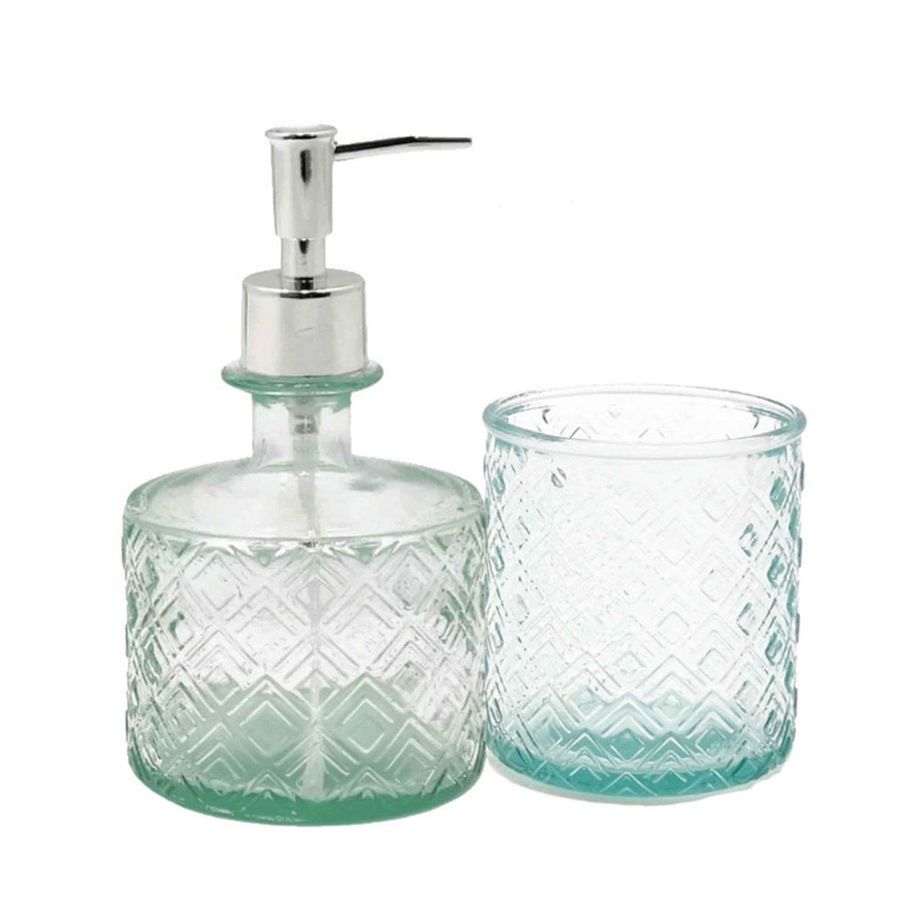 Recycled Glass Bathroom Accessory Set - Clear