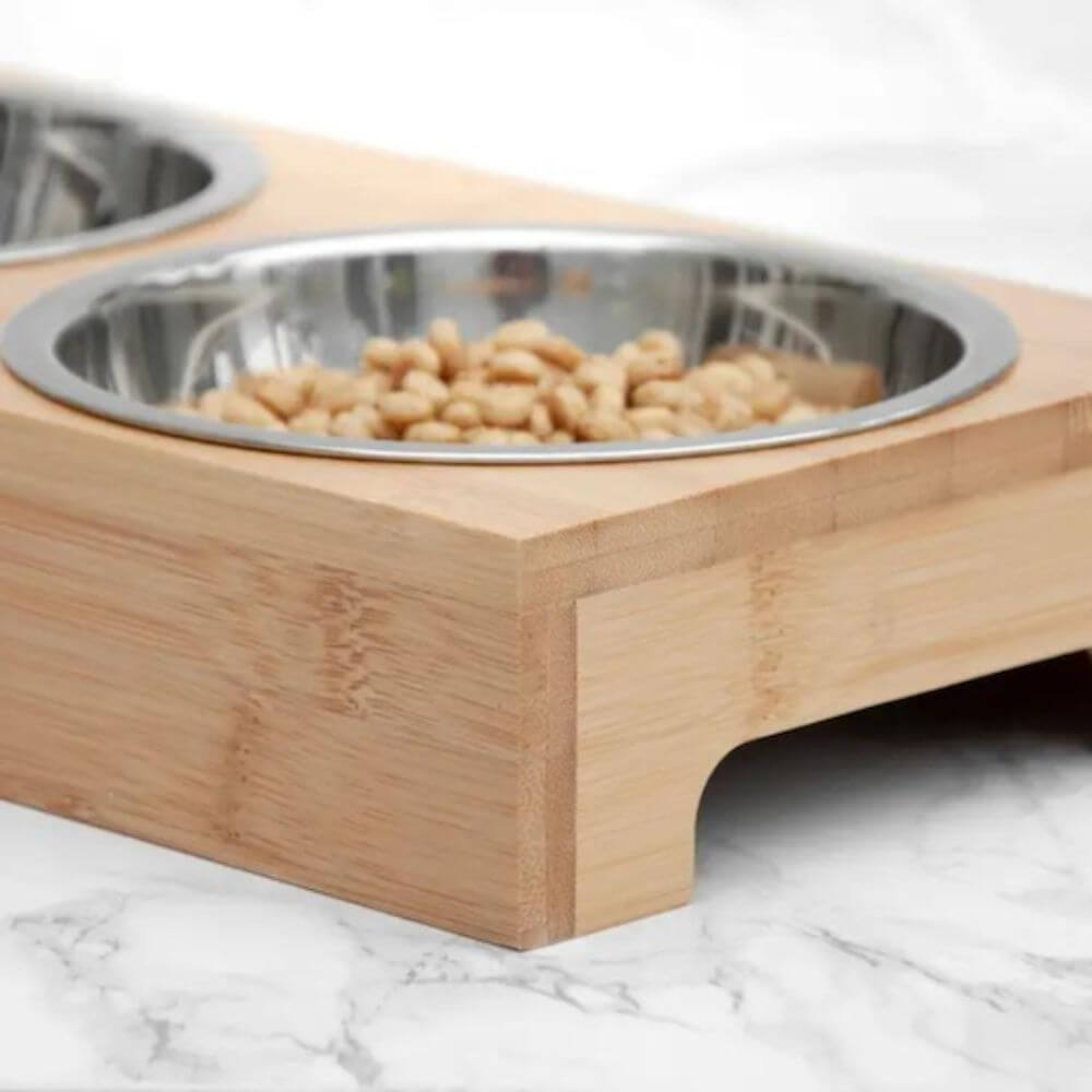Bamboo Pet Bowl Set