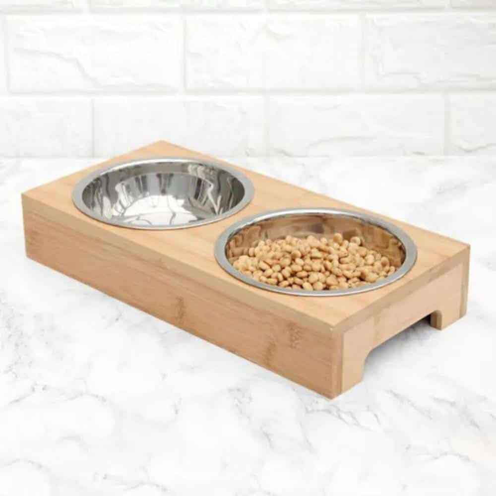 Bamboo Pet Bowl Set