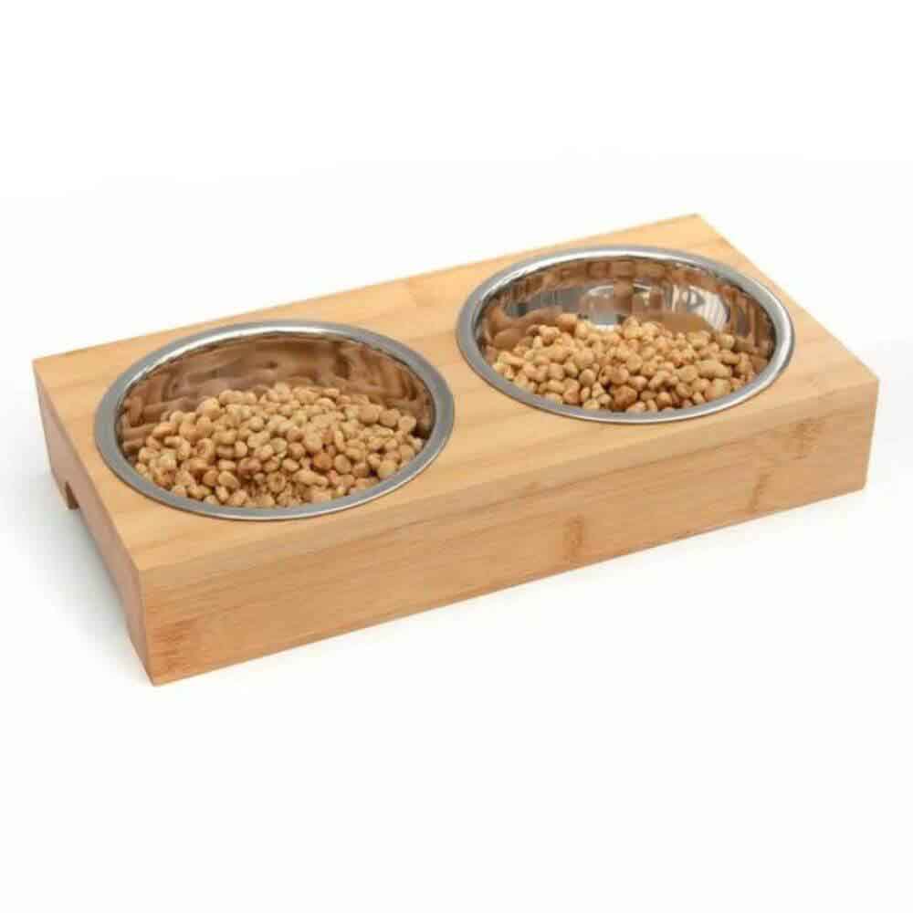 Bamboo Pet Bowl Set