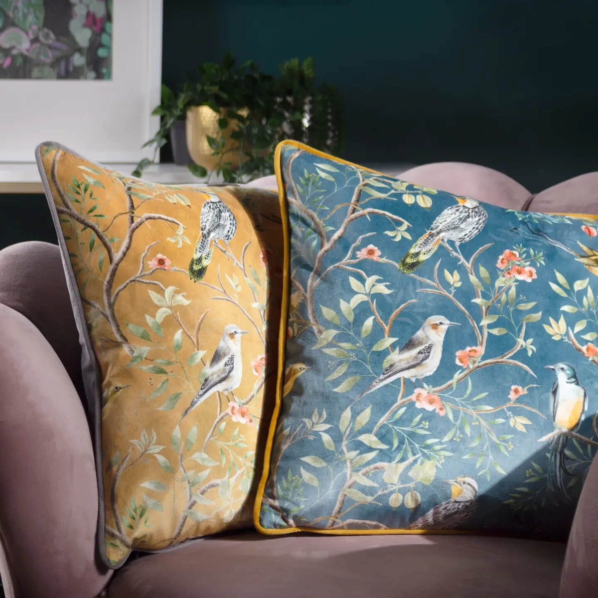 Orient Chinoiserie Cushion Cover - Gold