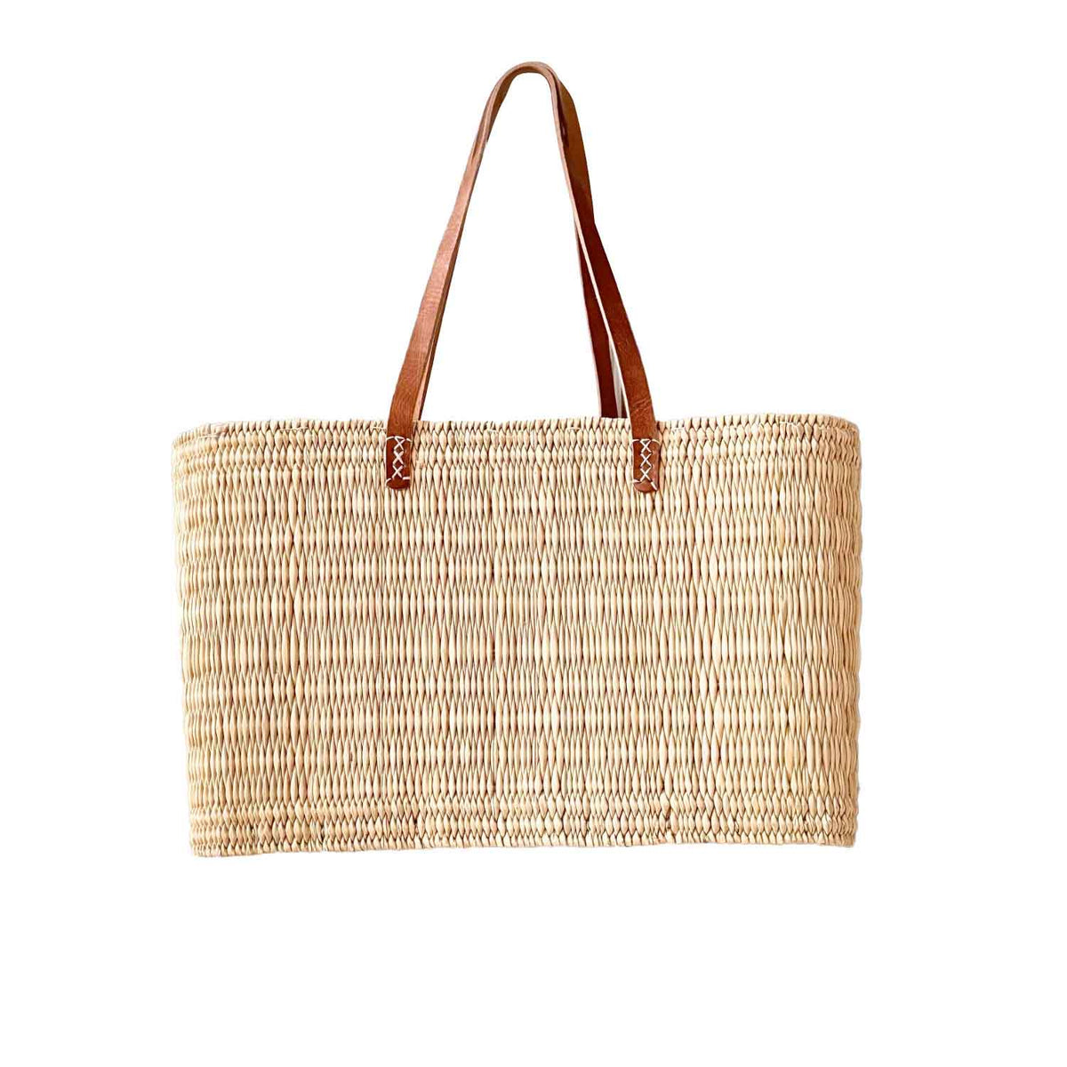 Beach Ready Straw Basket Bag