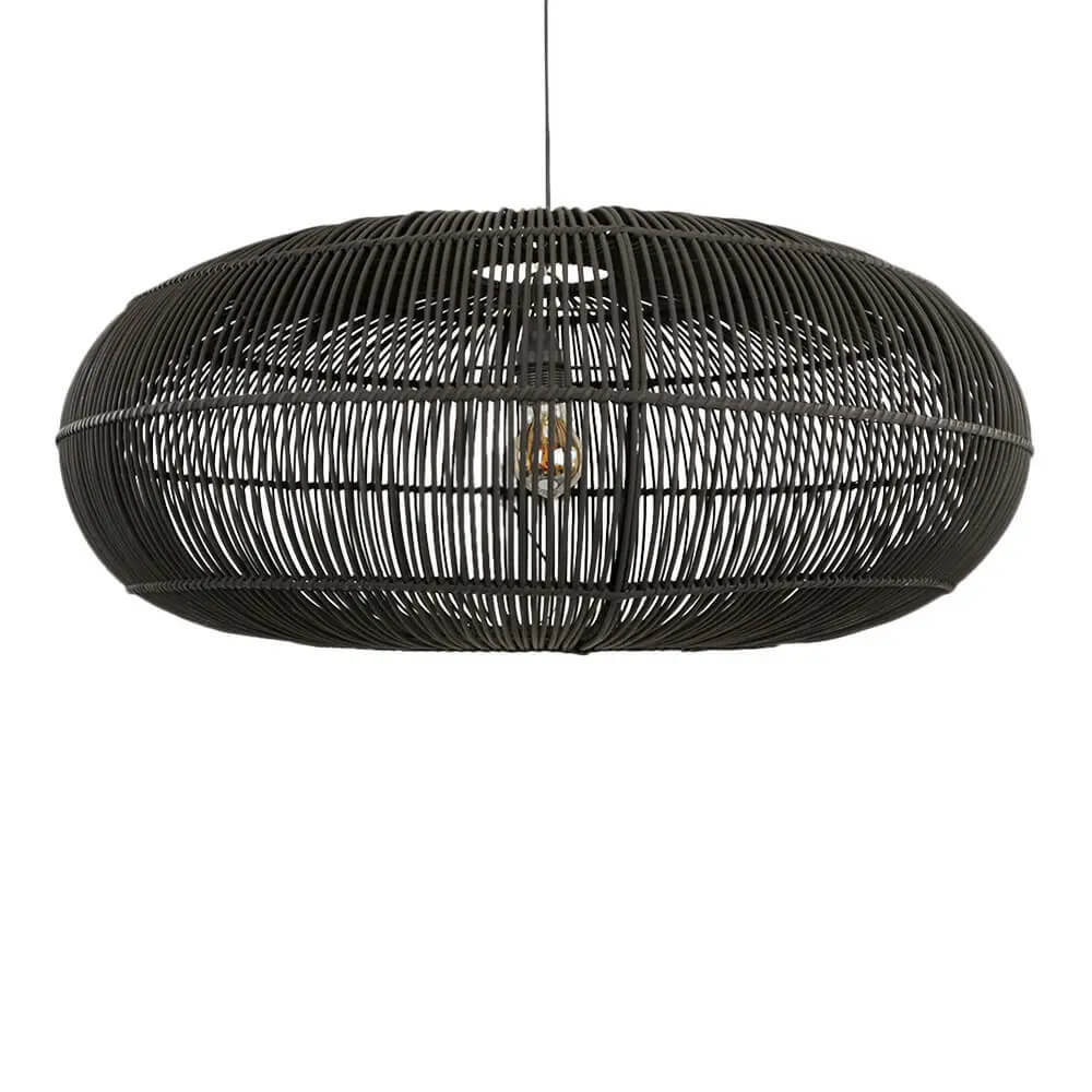 Black Rattan Hanging Lamp Oliver - M