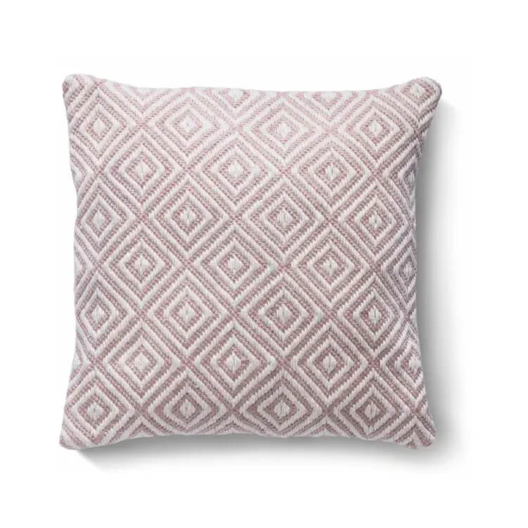 Hug Rug Woven Diamond Cushion - Rose