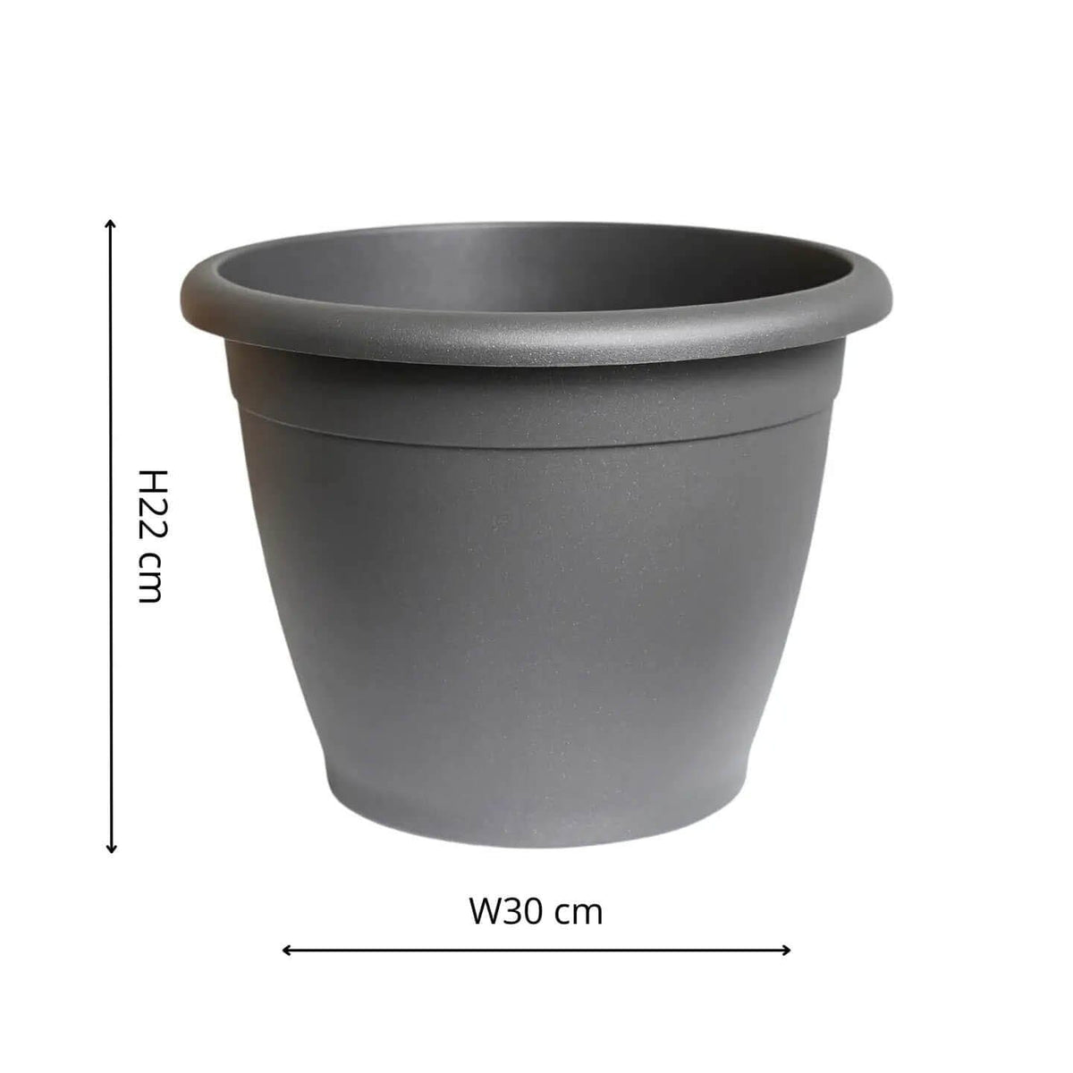 Recycled Plastic Naxos Planter - Anthracite, D30