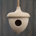 Earthy Oatmeal Chaff/Natural Bamboo Hanging Acorn Birdhouse