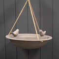 Earthy Straw Hanging Bird Bath and Feeder