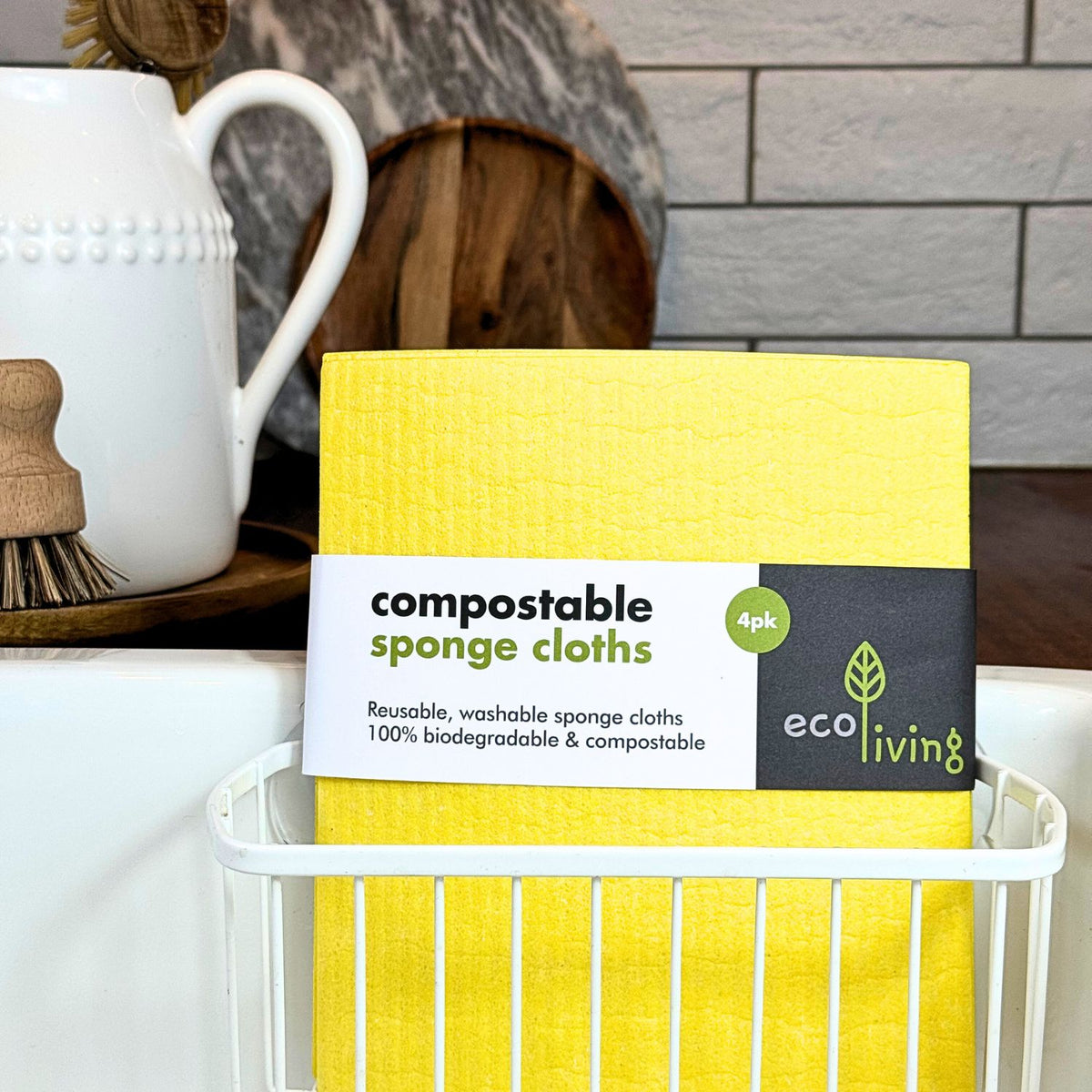 Compostable Sponge Cleaning Cloths - 4 Pack