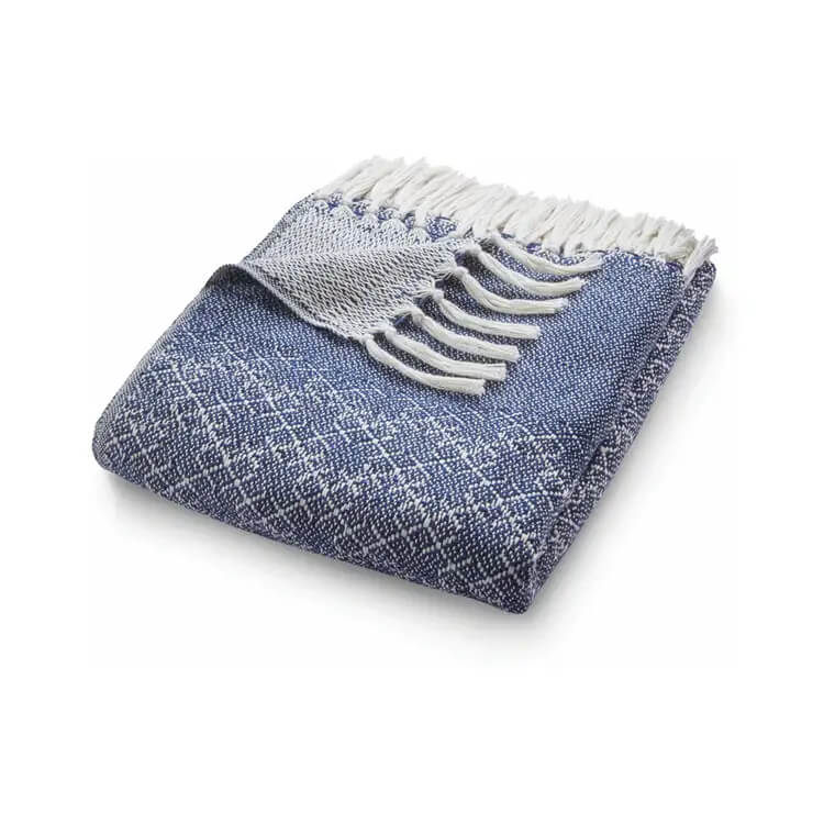 Hug Rug Woven Diamond Throw - Throw Navy