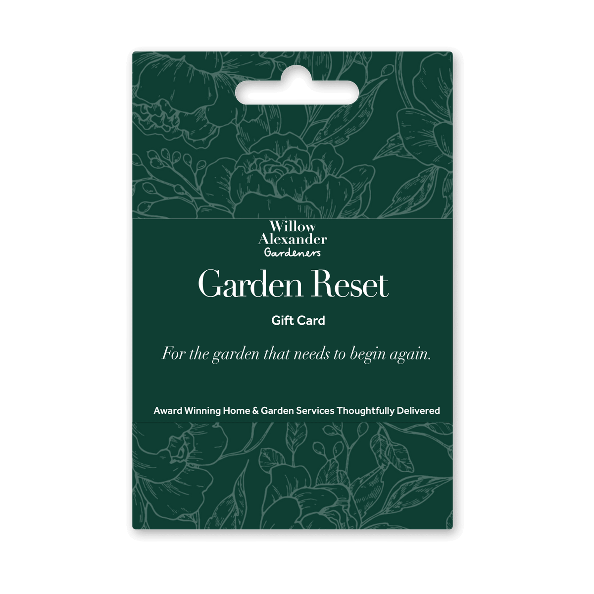 Garden Reset Day Gift Card|Willow Alexander gardeners maintaining a lush, green lawn with a lawn mower||||
