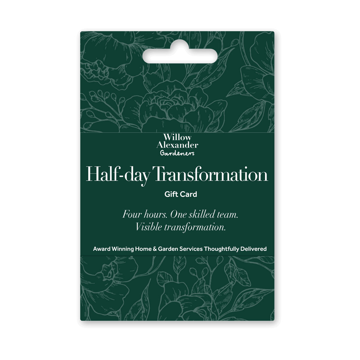Half-Day Transformation Gift Card|Willow Alexander gardeners maintaining a lush, green lawn with a lawn mower||||