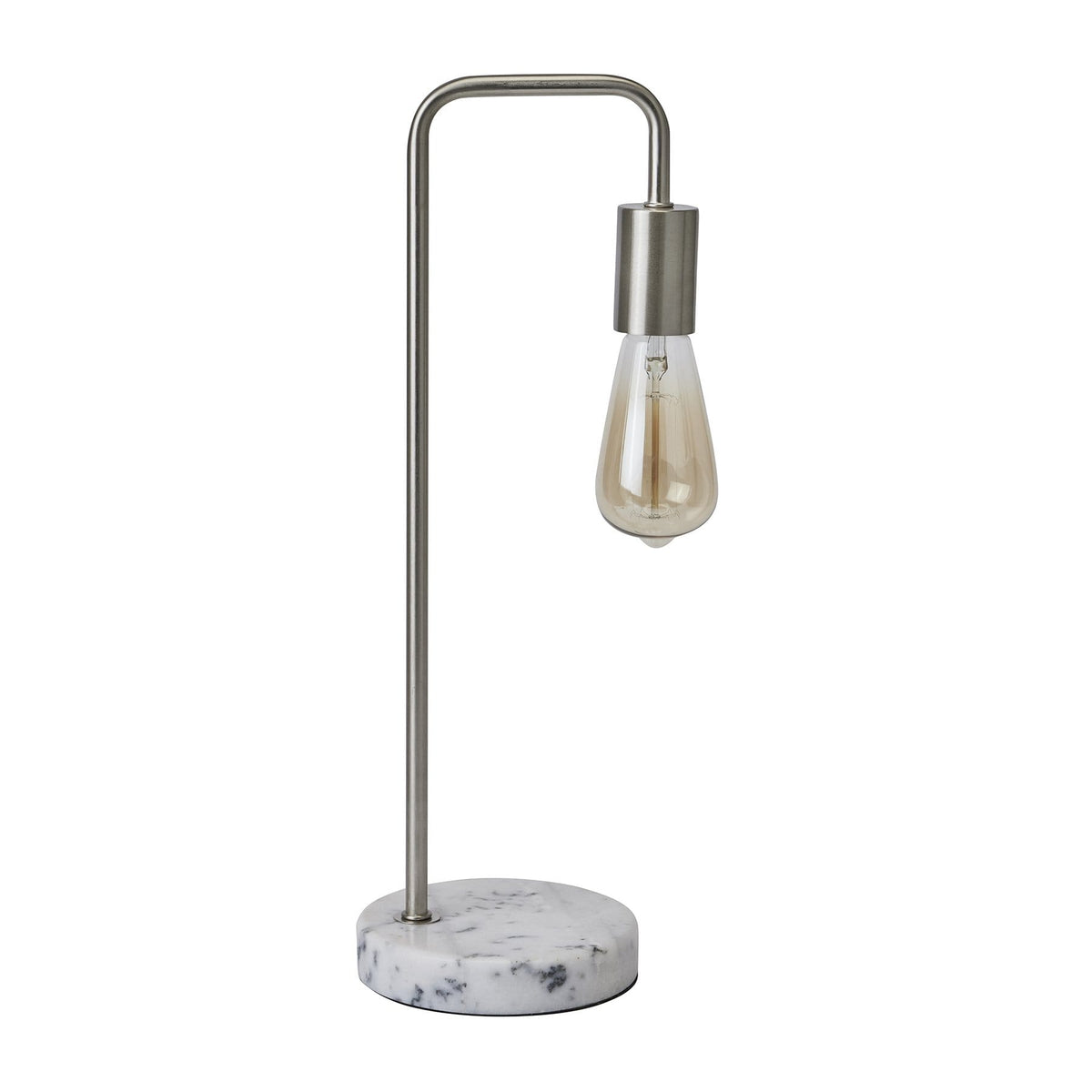 Marble and Silver Industrial Desk Lamp