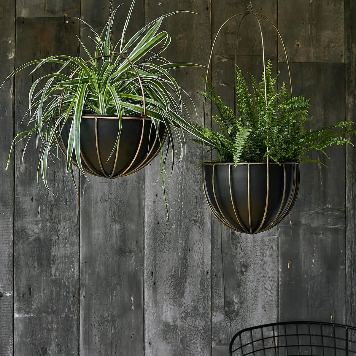 Kensington Indoor Metal Hanging Planter - Tall