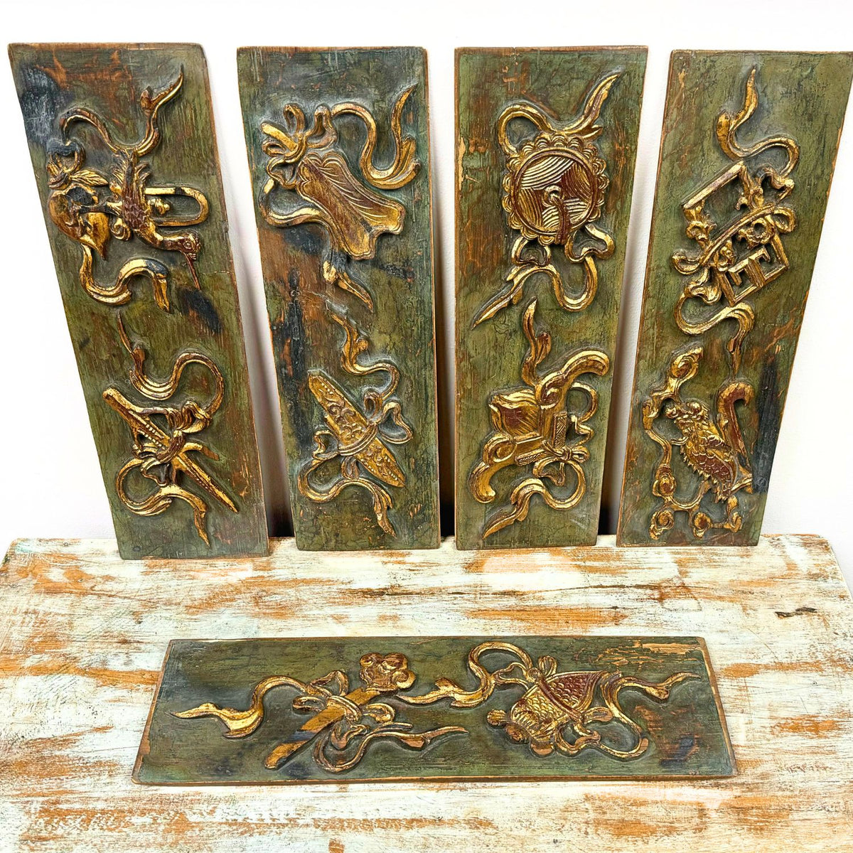 Large Vintage Chinese Wooden Wall Plaque