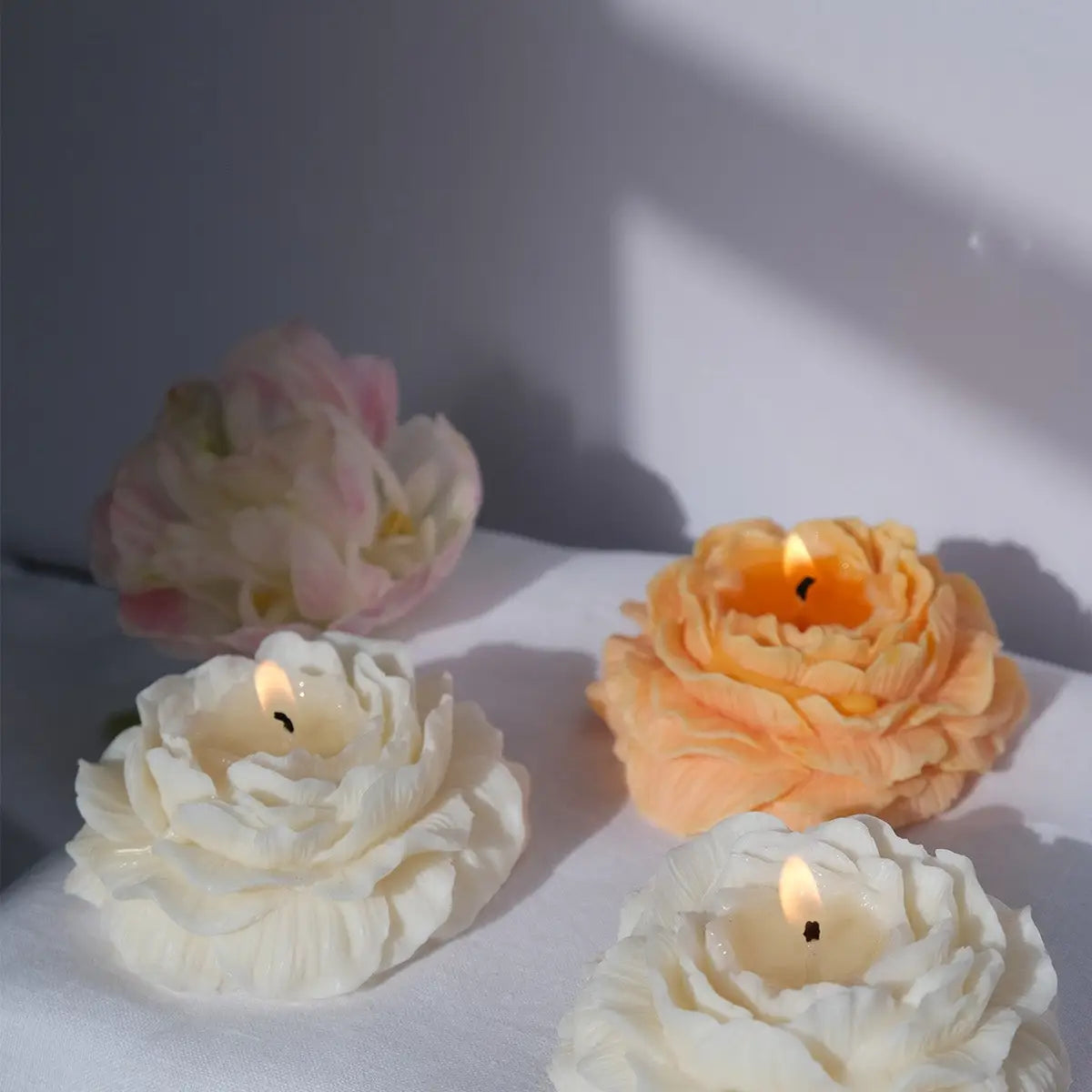Peony Shaped Candle - Large, Pink