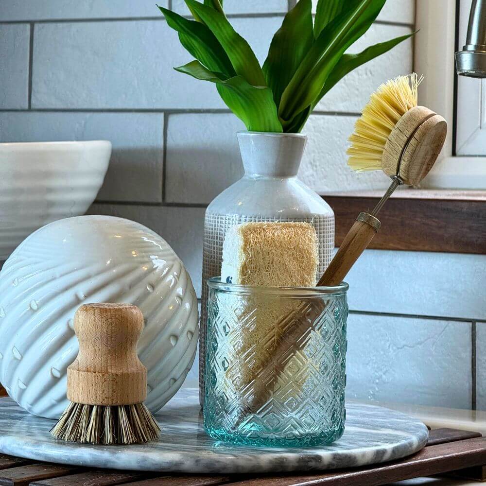 Recycled Glass Bathroom Accessory Set - Clear