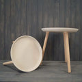 Set of Two Earthy Oatmeal Chaff Side Tables|