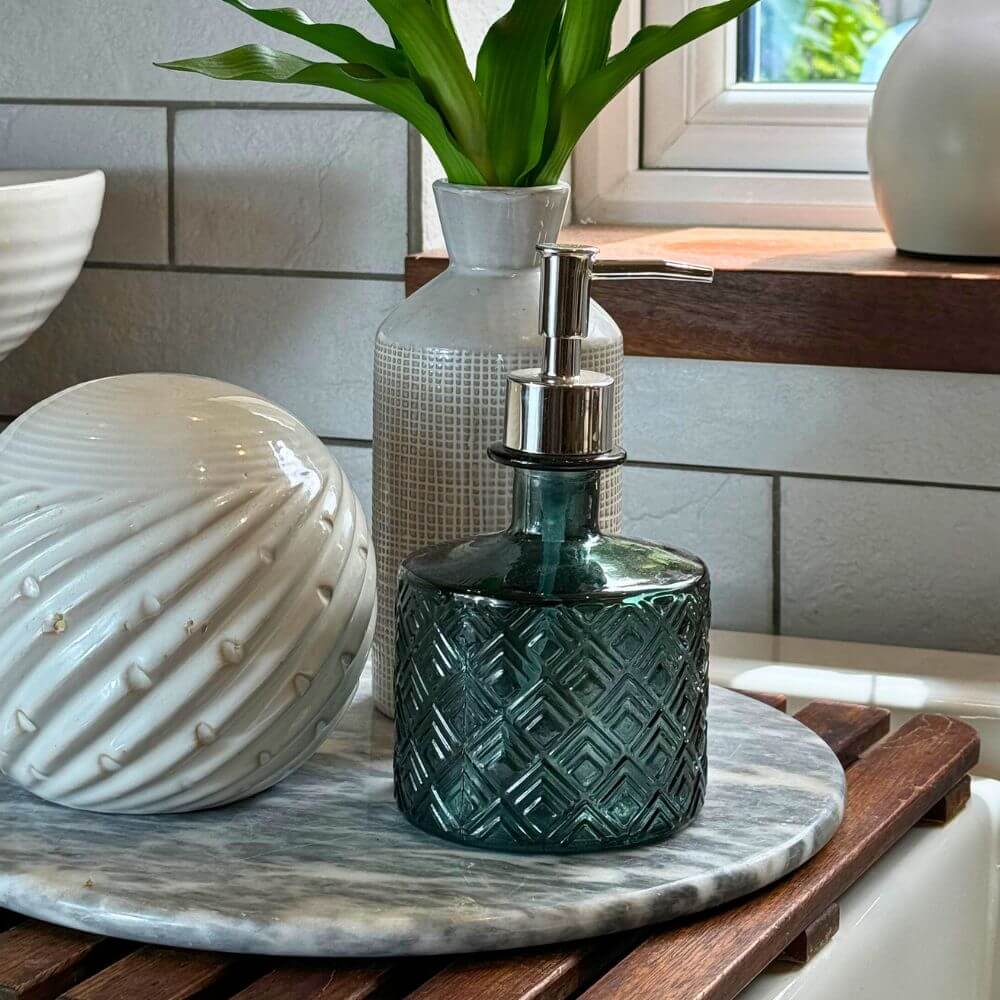 Short Recycled Glass Soap Dispenser