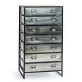 Tall Brushed Steel Multi Drawer Metal Cabinet
